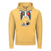 Vintage Mustard dad skeleton halloween beer pizza Vintage Hoodie - artisFamous