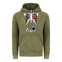 Vintage Olive dad skeleton halloween beer pizza Vintage Hoodie - artisFamous