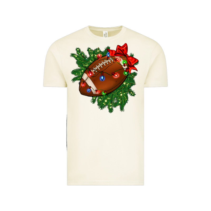 American Football Christmas With Lights And Ribbon Vintage Tee by FaDigitalArtStudio | Teevron