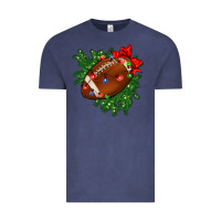 Vintage Denim american football christmas with lights and ribbon Vintage Tee - FaDigitalArtStudio