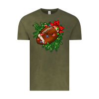 Vintage Olive american football christmas with lights and ribbon Vintage Tee - FaDigitalArtStudio
