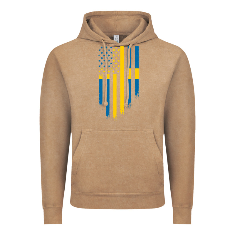 Sweden Swedish Roots American Flag | Canadian Roots Vintage Hoodie by artisFamous | Teevron