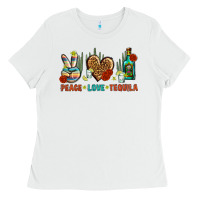 White Peace Love Tequila Ladies Tee - BundleAndBundleShop