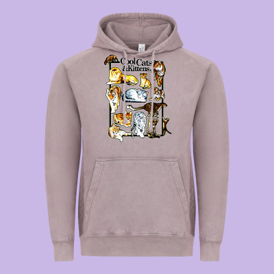 Cool Cats And Kittens Vintage Hoodie Designed By Artisfamous