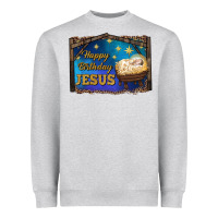 Heather Grey happy birthday jesus Heavyweight Sweatshirt - RanaPortraitStore