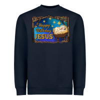 Navy happy birthday jesus Heavyweight Sweatshirt - RanaPortraitStore
