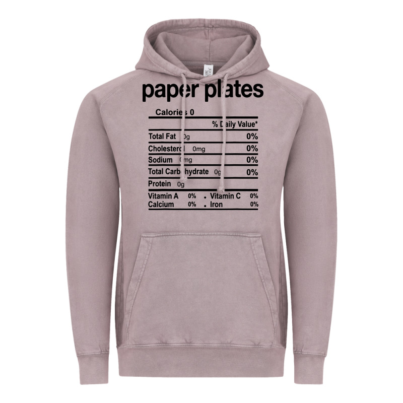 Paper Plates Nutrition Facts Funny Thanksgiving Christmas Vintage Hoodie by artisFamous | Teevron