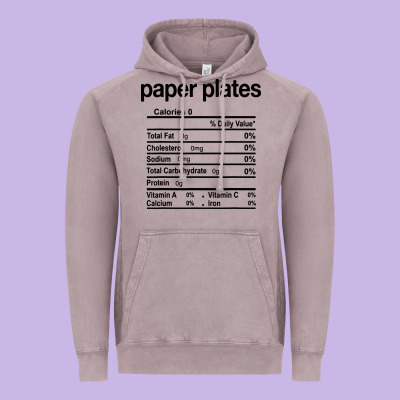 Paper Plates Nutrition Facts Funny Thanksgiving Christmas Vintage Hoodie Designed By Artisfamous