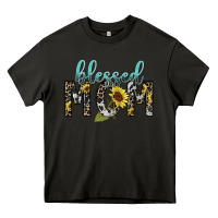 Asphalt Blessed mom sunflower mother's day Heavy Core Tee - HowdyJamesFarm
