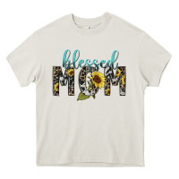 Cream Blessed mom sunflower mother's day Heavy Core Tee - HowdyJamesFarm