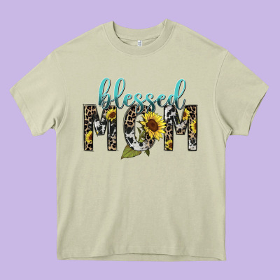 Blessed Mom Sunflower Mother's Day Heavy Core Tee Designed By Howdyjamesfarm
