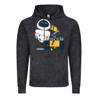 Vintage Black wall e eve christmas light wrap graphic t shirt Vintage Hoodie - artisFamous