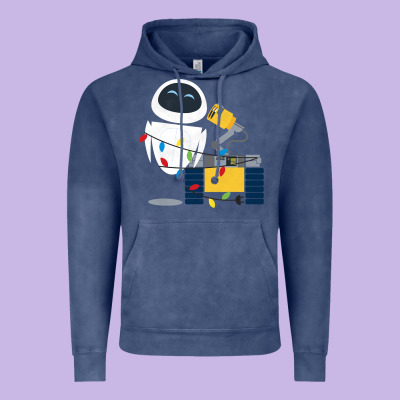Wall E Eve Christmas Light Wrap Graphic T Shirt Vintage Hoodie Designed By Artisfamous
