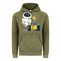Vintage Olive wall e eve christmas light wrap graphic t shirt Vintage Hoodie - artisFamous