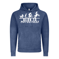 Vintage Denim motocross motocicleta evolución offroad Vintage Hoodie - artisFamous
