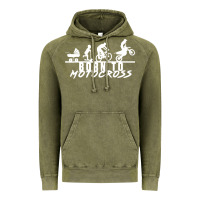 Vintage Olive motocross motocicleta evolución offroad Vintage Hoodie - artisFamous