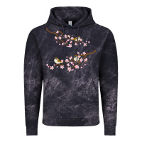 Cloud Black cherry blossom sakura with bird Vintage Hoodie - artisFamous