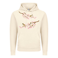 Vintage Artic cherry blossom sakura with bird Vintage Hoodie - artisFamous