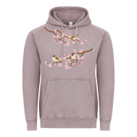 Vintage Zinc cherry blossom sakura with bird Vintage Hoodie - artisFamous