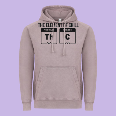 Mens The Element Of Chill Thc Marijuana Joke Black Vintage Hoodie Designed By Artisfamous