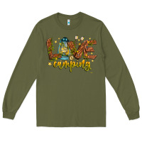 Army Green Love Camping Long Sleeve Tee - CowhideDigitalArt