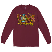 Burgundy Love Camping Long Sleeve Tee - CowhideDigitalArt