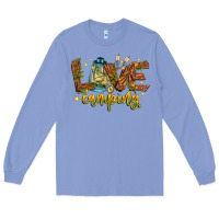 Colony Blue Love Camping Long Sleeve Tee - CowhideDigitalArt