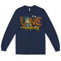 Navy Love Camping Long Sleeve Tee - CowhideDigitalArt