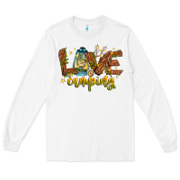 White Love Camping Long Sleeve Tee - CowhideDigitalArt