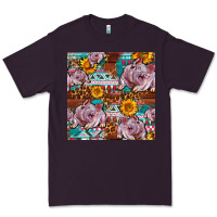Plum Western Landrace Pig With Sunflowers Seamless Premium Tee - FaDigitalArtStudio