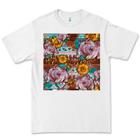 White Western Landrace Pig With Sunflowers Seamless Premium Tee - FaDigitalArtStudio
