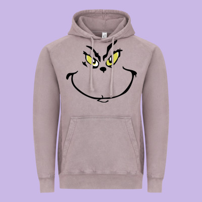 Grinch Face Vintage Hoodie Designed By Artisfamous
