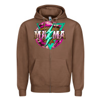 Chestnut mama life and thunderbolt Zipper Hoodie - JahusDesignShop