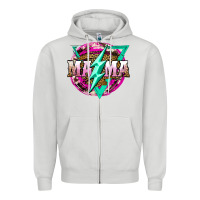 Dove Grey mama life and thunderbolt Zipper Hoodie - JahusDesignShop