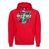 Red mama life and thunderbolt Zipper Hoodie - JahusDesignShop