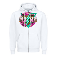 White mama life and thunderbolt Zipper Hoodie - JahusDesignShop