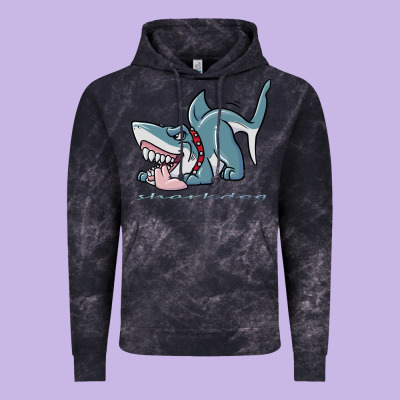 Sharkdog Sticker Vintage Hoodie Designed By Artisfamous