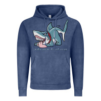 Vintage Denim Sharkdog Sticker Vintage Hoodie - artisFamous