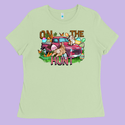 On The Hunt Truck Ladies Tee Designed By Fadigitalartstudio