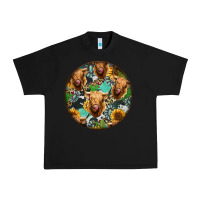 Black Highland Cow Pattern Urban Heavy Tee - Jasminsmagicworld