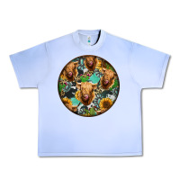 Grape Ice Highland Cow Pattern Urban Heavy Tee - Jasminsmagicworld