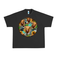 Pigment Black Highland Cow Pattern Urban Heavy Tee - Jasminsmagicworld