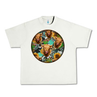 Pistachio Highland Cow Pattern Urban Heavy Tee - Jasminsmagicworld