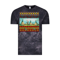 Cloud Black teepe tent dreamcatcher totem pole seamless patter Vintage Tee - FaDigitalArtStudio