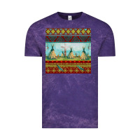 Cloud Purple teepe tent dreamcatcher totem pole seamless patter Vintage Tee - FaDigitalArtStudio
