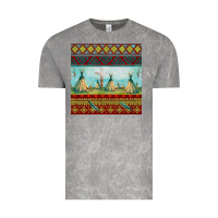 Cloud Rock teepe tent dreamcatcher totem pole seamless patter Vintage Tee - FaDigitalArtStudio