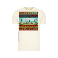 Vintage Arctic teepe tent dreamcatcher totem pole seamless patter Vintage Tee - FaDigitalArtStudio