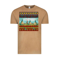 Vintage Camel teepe tent dreamcatcher totem pole seamless patter Vintage Tee - FaDigitalArtStudio