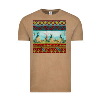 Vintage Coffee teepe tent dreamcatcher totem pole seamless patter Vintage Tee - FaDigitalArtStudio