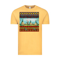 Vintage Mustard teepe tent dreamcatcher totem pole seamless patter Vintage Tee - FaDigitalArtStudio